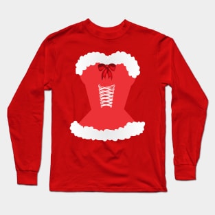 1980s funny  red corset christmas Mrs Claus Long Sleeve T-Shirt